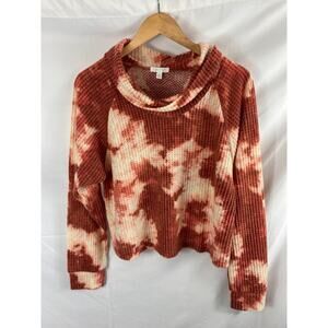 NWOT Abound Tie Dye cowl Neck long top XS